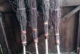 Witches Besom with Bristles Up