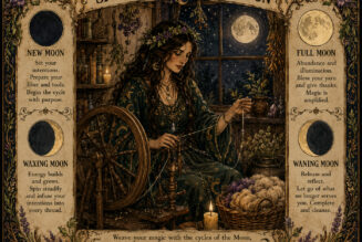 Spinning Fabric as a Pagan Witch Through the Phases of the Moon
